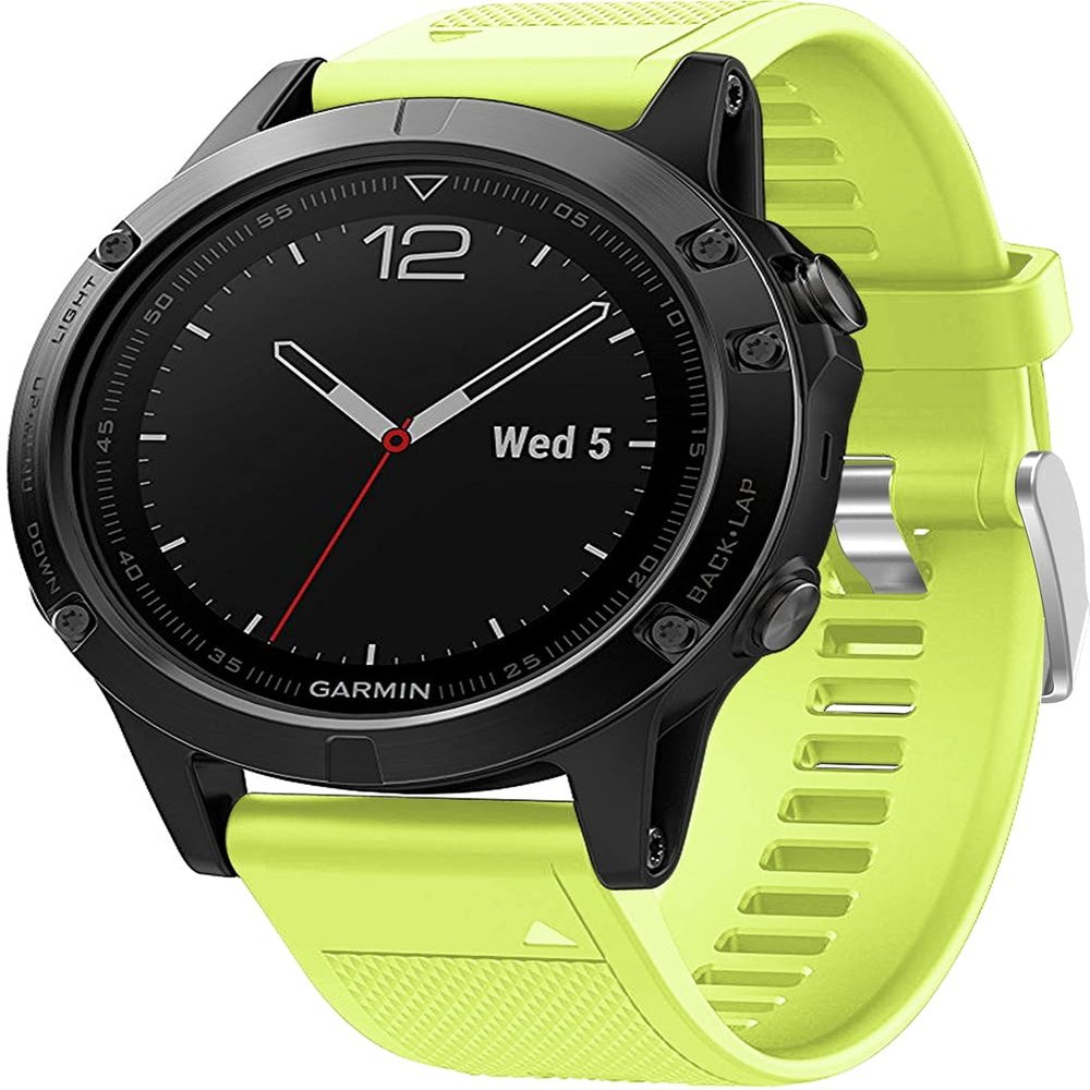 Chainfo compatible with Garmin Fenix 6 / Fenix 5 / Fenix 7 / Forerunner 945 / Tactix Delta Watch Band, Waterproof Soft Silicone Replacement Strap for Various Occasions NO231205 (Green)
