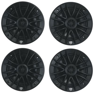 Rockville RM-PREMIUM-65 Black 6.5" Marine Boat Speakers, 600W Peak/150W RMS, 4-Ohm, Crisp Audio, Waterproof Design, High-Power Handling for Boats and Outdoor Vehicles, 4-Piece
