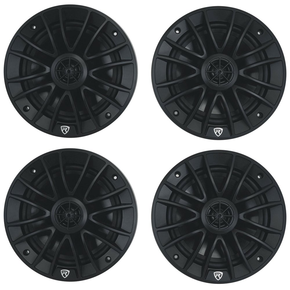 Rockville RM-PREMIUM-65 Black 6.5" Marine Boat Speakers, 600W Peak/150W RMS, 4-Ohm, Crisp Audio, Waterproof Design, High-Power Handling for Boats and Outdoor Vehicles, 4-Piece
