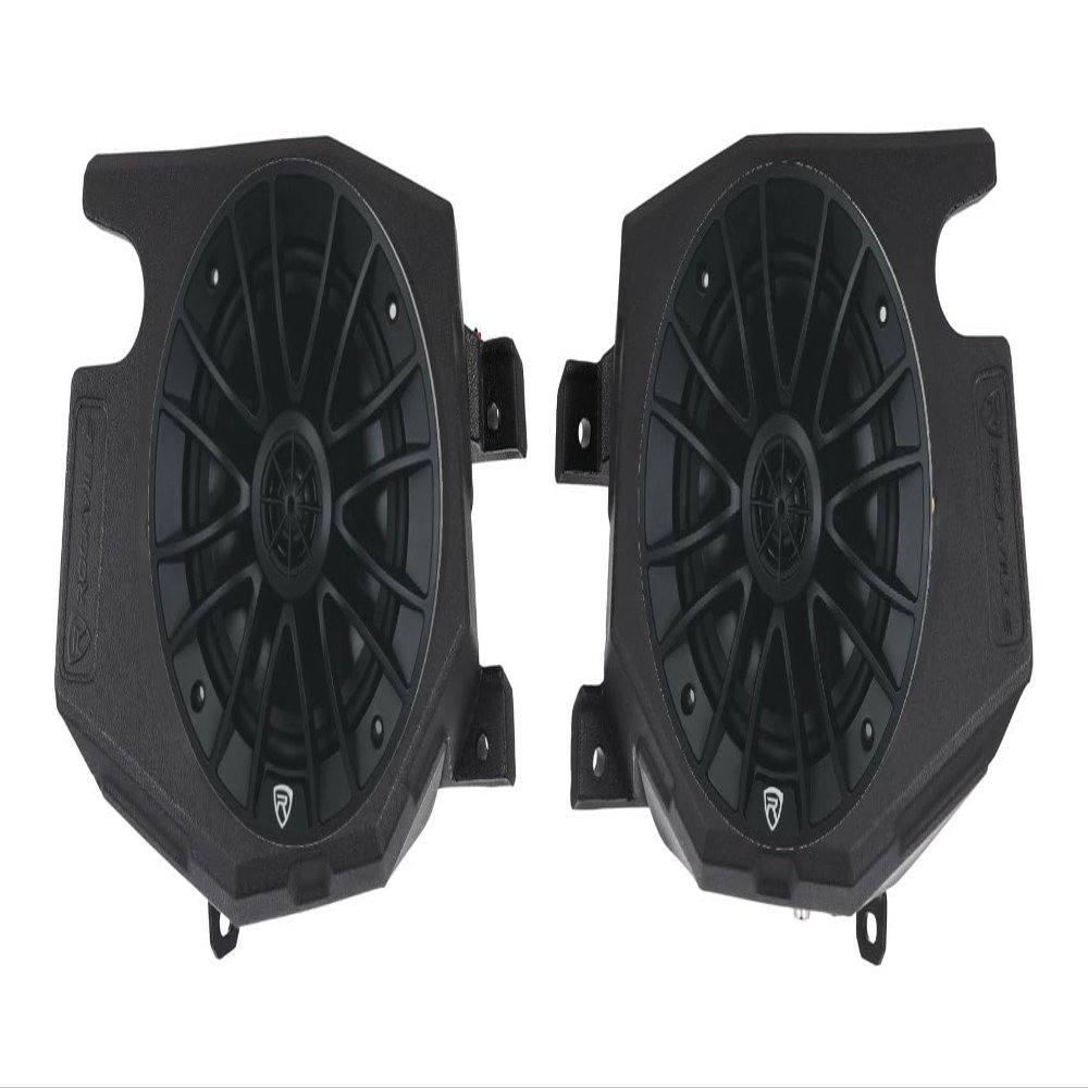 Rockville Bundle: Pair RM-PREMIUM-65 Black 6.5" 600w Marine Boat Speakers - Crisp Sound! Bundle with RockZR v2 2014-2023 Polaris RZR Front Kick Panel 6.5" Speaker Pods (2 Items)