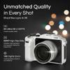 Minolta Digital Camera  56MP Photos, 4K 60FPS Video, Dual-Lens Selfie Design, 18X Zoom, Wi-Fi, RAW/JPEG Capture, 3 LCD, Replaceable Faceplates (Black & Purple), Compact Travel Camera (White) view 2