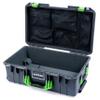ColorCase Pelican Air 1535 Carry-on Case Graphite - Medium Size Waterproof Case with Mesh Lid Organizer Only - Lime Green Handles & Latches view 1