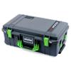 ColorCase Pelican Air 1535 Carry-on Case Graphite - Medium Size Waterproof Case with Mesh Lid Organizer Only - Lime Green Handles & Latches view 2