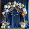 10ftx40ft Navy Blue Backdrop Curtain Drapesfor Party,Not See-Through 8 Panels 5ftx10ft Wrinkle-Free Backdrop Curtains for Party, Wedding, Birthday view 2