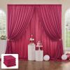 10ftx20ft Burgundy Wrinkle-Free Backdrop Curtain Drapes, 4 Panels 5ftx10ft Thick Burgundy Polyester Background Curtains Backdrop Decorations for Party view 1
