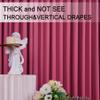 10ftx20ft Burgundy Wrinkle-Free Backdrop Curtain Drapes, 4 Panels 5ftx10ft Thick Burgundy Polyester Background Curtains Backdrop Decorations for Party view 4
