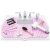 Sink Topper Bathroom Sink Cover for Counter Space & Storage Saver | RV Must Haves | Silicone Foldable Beauty Makeup Brush Cleaning Mat | Hot Tools Organizer | RV Sink Cover | Large, Pink view 1