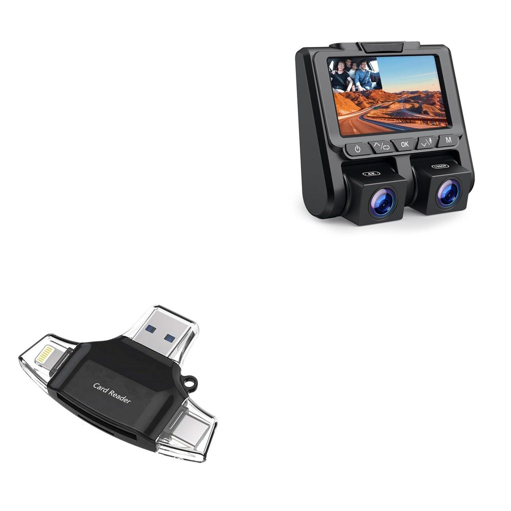 BoxWave Smart Gadget Compatible with CamPark CE45A (3 in) - AllReader SD Card Reader, microSD Card Reader SD Compact USB - Jet Black
