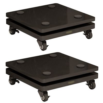 Speaker Stands 2 Floors Subwoofer Isolation Stand,Speaker Isolation Feet Platform,Riser Stabilizer Base,Mobile On Wheels, for Standard Speaker (Color : Black, Size : 30x35cm)