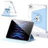 Case for iPad 9th/ 8th/ 7th Generation 360 Rotating, Slim Clear Magnetic Detachable Protective Stand Cover with Pencil Holder for iPad 10.2 inch 2021/2020/2019, Blue view 1