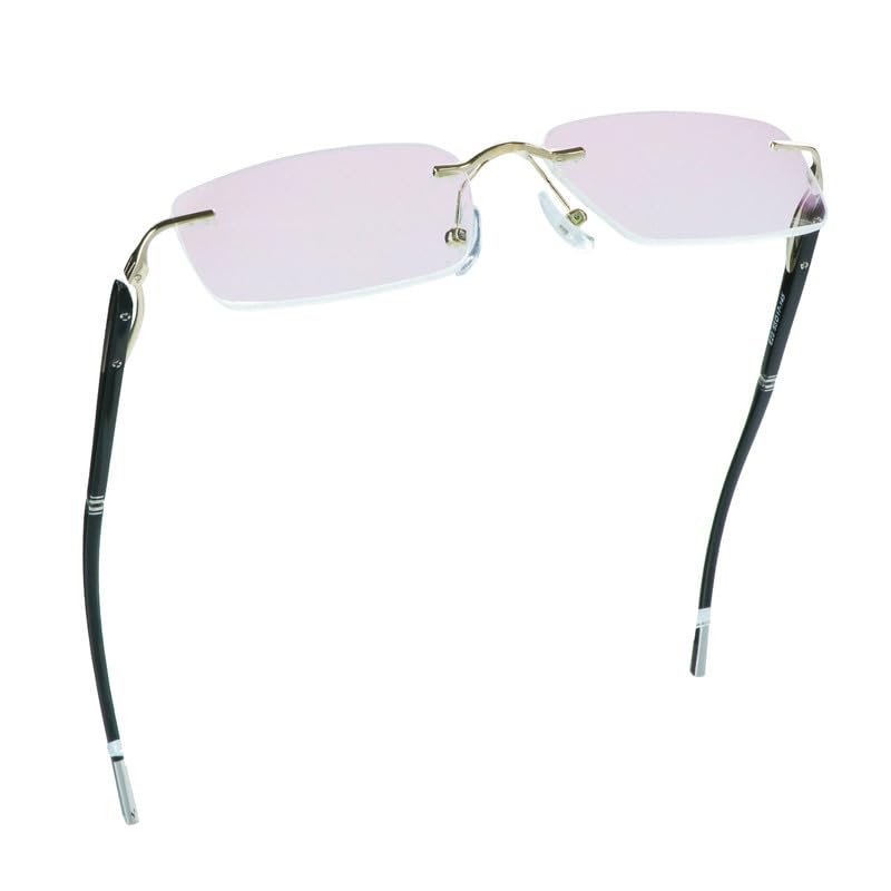 LifeArt Blue Light Blocking Glasses, Computer Reading Glasses, Anti Blue Rays, Reduce Eyestrain, Stylish for Men and Women(Gold,No Magnification)