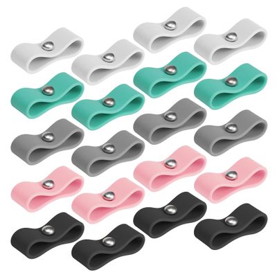 20 Pack Cord Organizer, Ring Cord Keeper, Cable Organizer USB holder, Silicone Cable Ties, Reusable Cord Organizer Cable Straps, Earphone winder, Storage Straps for Electronics, Earbuds