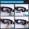 MYCOURAG Low Bridge Fit Anti-Fog Replacement Sponge Nose Pads Pieces for Oakley Line Miner L OO7070 Snow Goggle - Black view 3