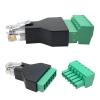 Jienk 2Pcs RJ11 Male to 6 Pins Screw Terminal Block Adapter for Cat3 Telephone Handset Cords Extender, RJ12 6P6C Modular Connector view 2