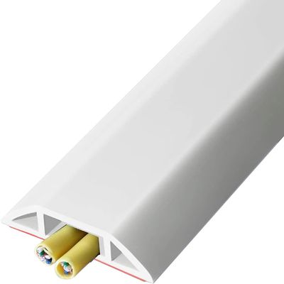 RAKKYO Flexible PVC Floor Cable Cover Management, Self Adhesive Long Waterproof Raceway, Classrooms Home Office Extension Cord Protector (Color : White, Size : 6m/19.7 ft)