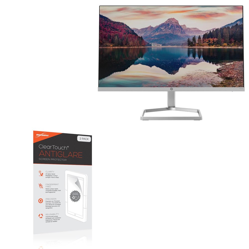 BoxWave Screen Protector Compatible with HP M22f - ClearTouch Anti-Glare (2-Pack), Anti-Fingerprint Matte Film Skin
