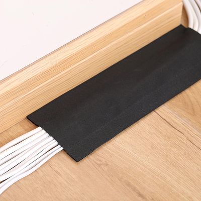RAKKYO Black Cloth Cable Cover, RV Camper Floor Wall Desk Corner Electrical Cord Management, No Trip Safety Reusable Wire Raceway Protector (Size : 3m(10ft))