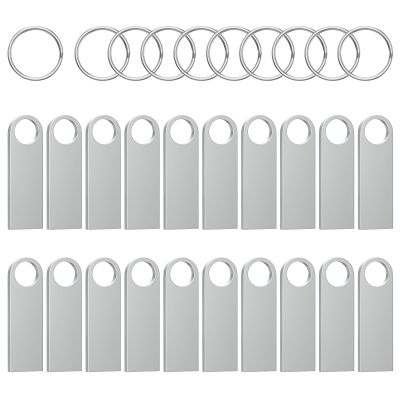 ABLAZE 4GB Flash Drive 20 Pack, Metal USB 2.0 Thumb Drives with Keychains USB Sticks Pendrives (Sliver)