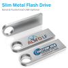 ABLAZE 4GB Flash Drive 20 Pack, Metal USB 2.0 Thumb Drives with Keychains USB Sticks Pendrives (Sliver) view 2