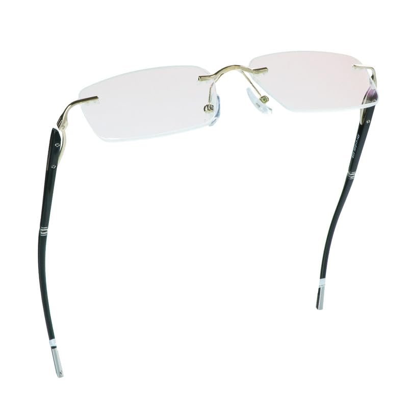 LifeArt Blue Light Blocking Glasses, Computer Reading Glasses, Anti Blue Rays, Reduce Eyestrain, Stylish for Men and Women(Gold,No Magnification)