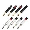 100Pcs/lot Mono/Stereo 6.35mm Male Plug Wire Connector Microphone MIC 6.3MM Plug Audio Connector (Color : 50xBlack 50xRed-04) view 2
