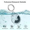 Frylaa Waterproof Airtag Holder Case, Airtag Dog Collar Holder Case,Airtag Keychain Accessories,Soft TPU Full Protecive Anti-Scratch Air tag Case GPS Tracker for Luggage,Keys,Cat&Dog Collar-Black view 3