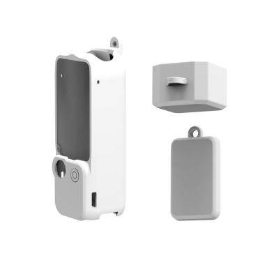 3-Piece Set Silicone Protective Cases for DJI OSMO Pocket 3 Camera Body/Lens/Touch Screen Durable Dustproof Anti-Drop Protective Cover Shockproof Camera Cover Accessories (White)