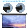 Smartxchoices 120" HD Manual Projector Screen 1:1 Format with Auto Lock Anti-Crease Home Theater Office Wall Mounted Ceiling Pull Down Projection 1.1 Gain Matte Black,View Size: 84 x 84 inches view 4
