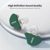 BASN Mix-PD in Ear Monitor,1Planar Driver + 1Dynamic Driver HiFi IEM Earphones with CNC Crafted Metal Cover, Wired 0.78mm 2-Pin Silver Plated Detachable Cable for Musicians (Green) view 2