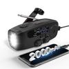 Emergency Hand Crank Radio Emgykit - 2000mAh/7400mWh AM/FM/NOAA Solar Hand Crank Emergency Radio with 3 LED Flashlights, SOS Function for Emergencies, Camping - Black view 1