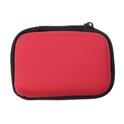 ACUIF Earphone Carrying Case Shockproof Hard EVA Case Travel Pouch for External Hard Drive,Power Bank,Cell Phone,Cable,Cord,Portable Small Electronic Accessories Organizer Storage Zipper Pouch,Red