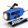 Emergency Hand Crank Radio Emgykit - 2000mAh/7400mWh AM/FM/NOAA Solar Hand Crank Emergency Radio with 3 LED Flashlights, SOS Function for Emergencies, Camping - Blue view 1