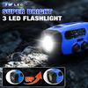 Emergency Hand Crank Radio Emgykit - 2000mAh/7400mWh AM/FM/NOAA Solar Hand Crank Emergency Radio with 3 LED Flashlights, SOS Function for Emergencies, Camping - Blue view 2