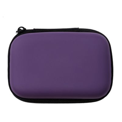 ACUIF Earphone Carrying Case Shockproof Hard EVA Case Travel Pouch for External Hard Drive,Power Bank,Cell Phone,Cable,Cord,Portable Small Electronic Accessories Organizer Storage Zipper Pouch,Purple