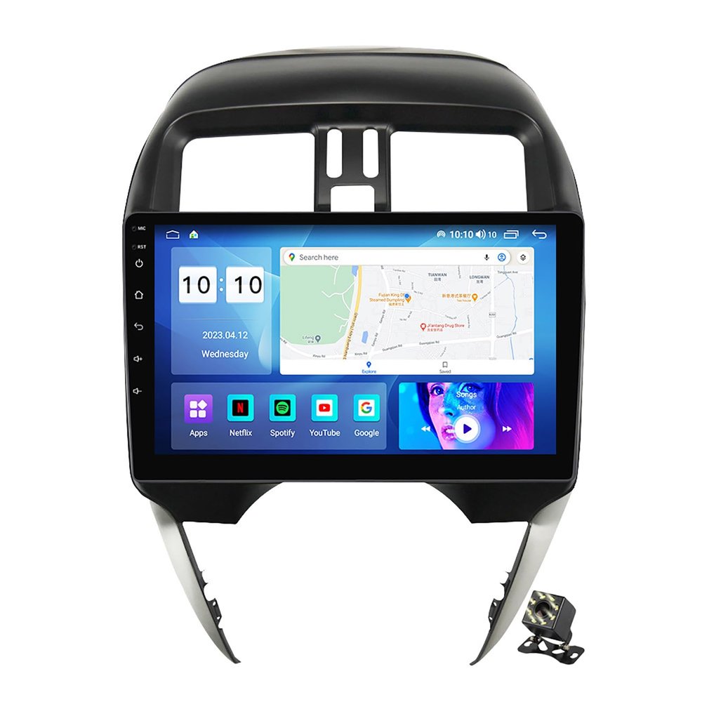 9 inch Car Stereo Navigation GPS for Nissan Versa 2014-2020 Android 12 Car Radio Multimedia Player Support Carplay Android Auto Bluetooth WiFi 4G FM RDS SWC+Backup Camera,B,M700S/8+128G
