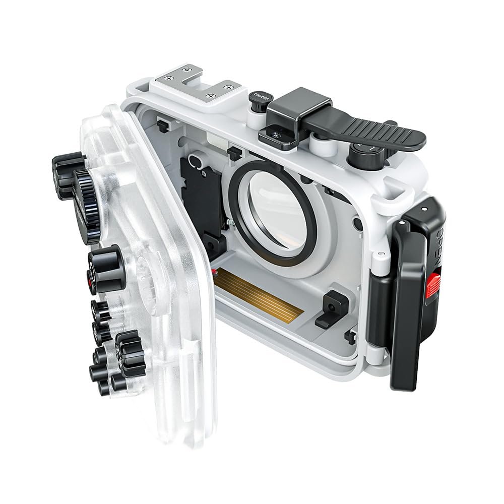 Andoer TG7 Camera Waterproof Case Housing Case for Action Camera Underwater 60m/195ft Diving Protective Case with 52mm Threaded Interface & 67mm Lens Adapter Compatible with Olympus TG-7 Camera