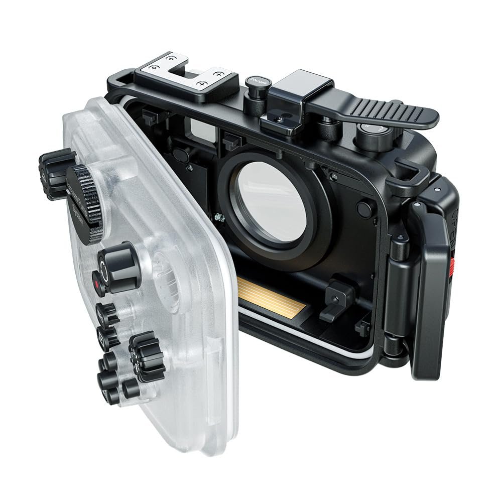 Andoer TG7 Camera Waterproof Case Housing Case for Action Camera Underwater 60m/195ft Diving Protective Case with 52mm Threaded Interface & 67mm Lens Adapter Compatible with Olympus TG-7 Camera