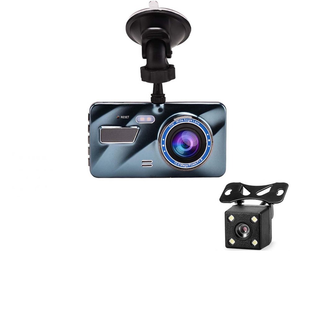 BNEI 1296p Front and Rear Car Camera, 4" Large Screen with 32g Memory Card, Night Vision, 24 Hour Parking Mode, WDR, Loop Recording, G Sensor (B)