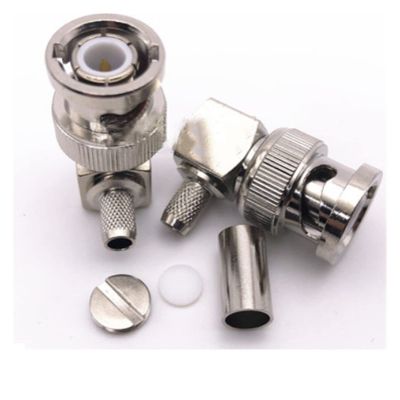 10pcs Q9 BNC Male Plug Right Angle Crimp Compatible with RG58 RG400 RG142 Cable RF Coaxial Adapter Connector