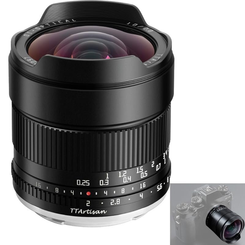 TTARTISAN 10mm F2 Lens APS-C MF Ultra-Wide for Fuji X Mount Cameras X-A10 X-M1 X-T10 X-PR01 X-E1 X-E3 XS10 and More