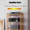 Amplifier Cabinets Cinema Audio Equipment Cabinets Professional Amplifier Stands Stands Audio Cabinets Equipment Cabinets Multi-Functional Multi-Layer Audio Stands Wooden Stands (Color : Log Colour, view 2