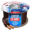 Cables Direct Online Speaker Cable 250FT 12AWG 2 Conductors (12/2) CL3 Rated CCA (Copper Clad Aluminum) Black Jacket Compatible with Low Voltage LED Wire, Car Audio, Home Theater view 1