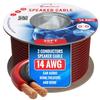 Cables Direct Online Speaker Cable 25FT 14AWG 2 Conductors (14/2) CL3 Rated CCA (Copper Clad Aluminum) Black and Red Jacket Compatible with Low Voltage LED Wire, Car Audio, Home Theater view 1