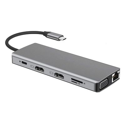 Docking Station Dual Monitor,12 in 1 Surface Docking Station with 4K HDMI+VGA,USB 3.0 and USB-C Universal Laptop for Windows and Mac