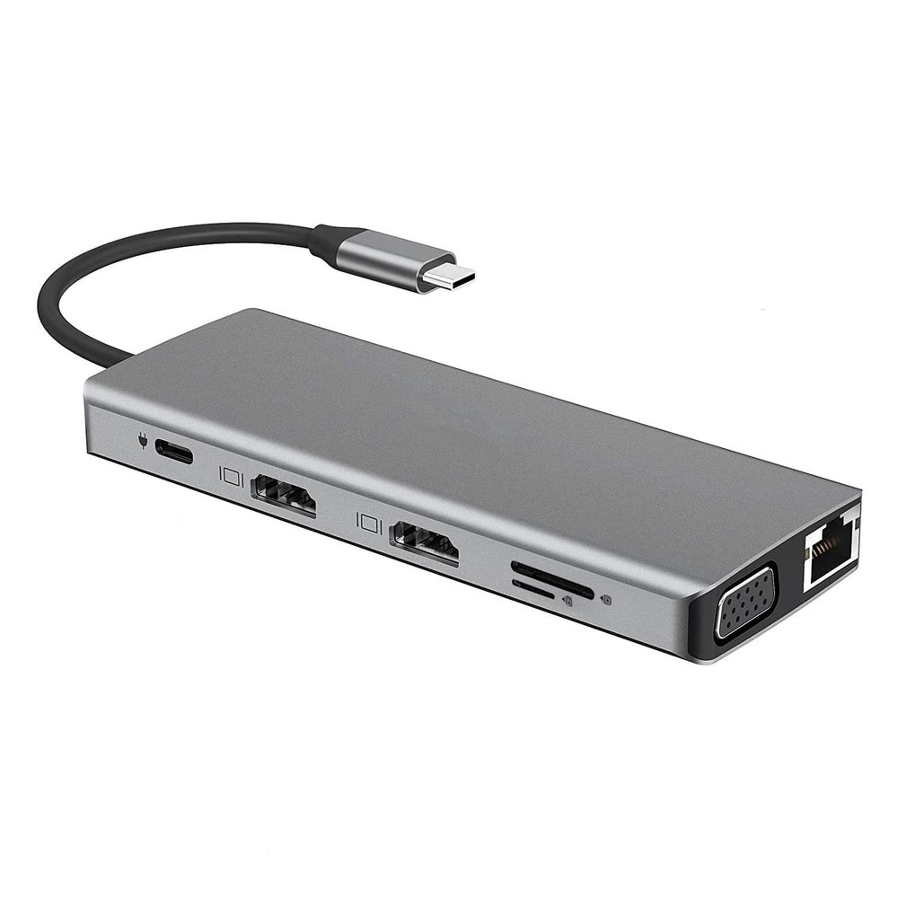 Docking Station Dual Monitor,12 in 1 Surface Docking Station with 4K HDMI+VGA,USB 3.0 and USB-C Universal Laptop for Windows and Mac