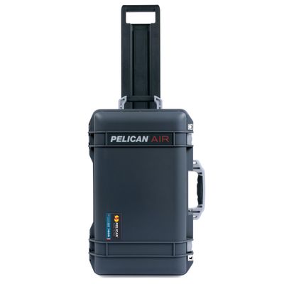 Charcoal Pelican Air 1535 Carry-on Case - with Pick & Pluck Foam - Silver Handles & Latches.