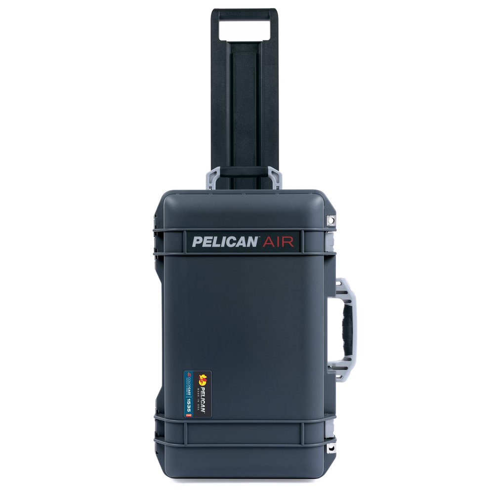 Charcoal Pelican Air 1535 Carry-on Case - with Pick & Pluck Foam - Silver Handles & Latches.
