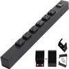 16 Hardwired Power Strip (NO Power Cord), 6 Tamper Resistant Outlets (NEMA 5-15R - NOT 20Amp), with Ears (with mounting tabs on Both Ends), USB, Black view 1