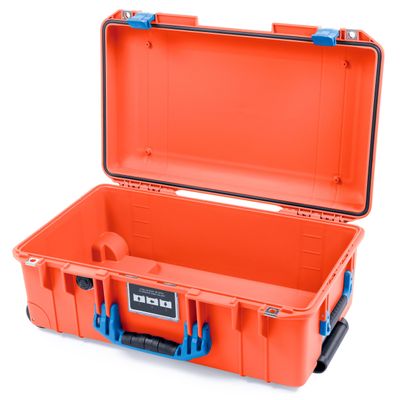 ColorCase Pelican Air 1535 Carry-on Case Orange - Medium Size Waterproof Case (Case Only) - Blue Handles & Latches