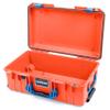 ColorCase Pelican Air 1535 Carry-on Case Orange - Medium Size Waterproof Case (Case Only) - Blue Handles & Latches view 1
